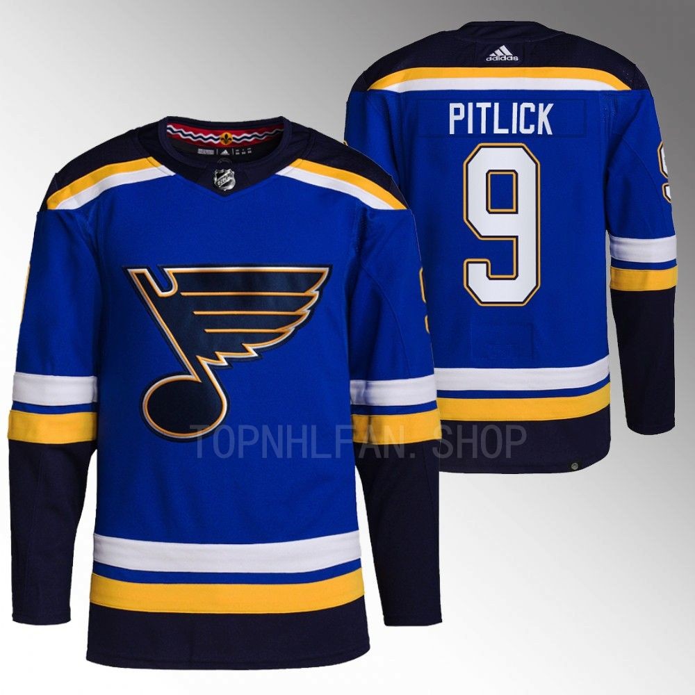 St. Louis Blues Tyler Pitlick Blue Authentic Primegreen Home Jersey