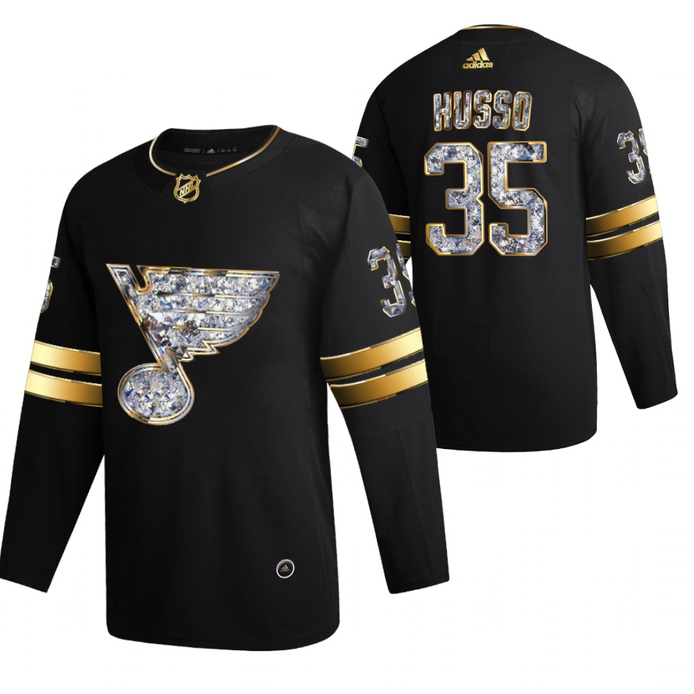 St. Louis Blues Ville Husso Black 2022 Stanley Cup Playoffs Diamond Edition Jersey
