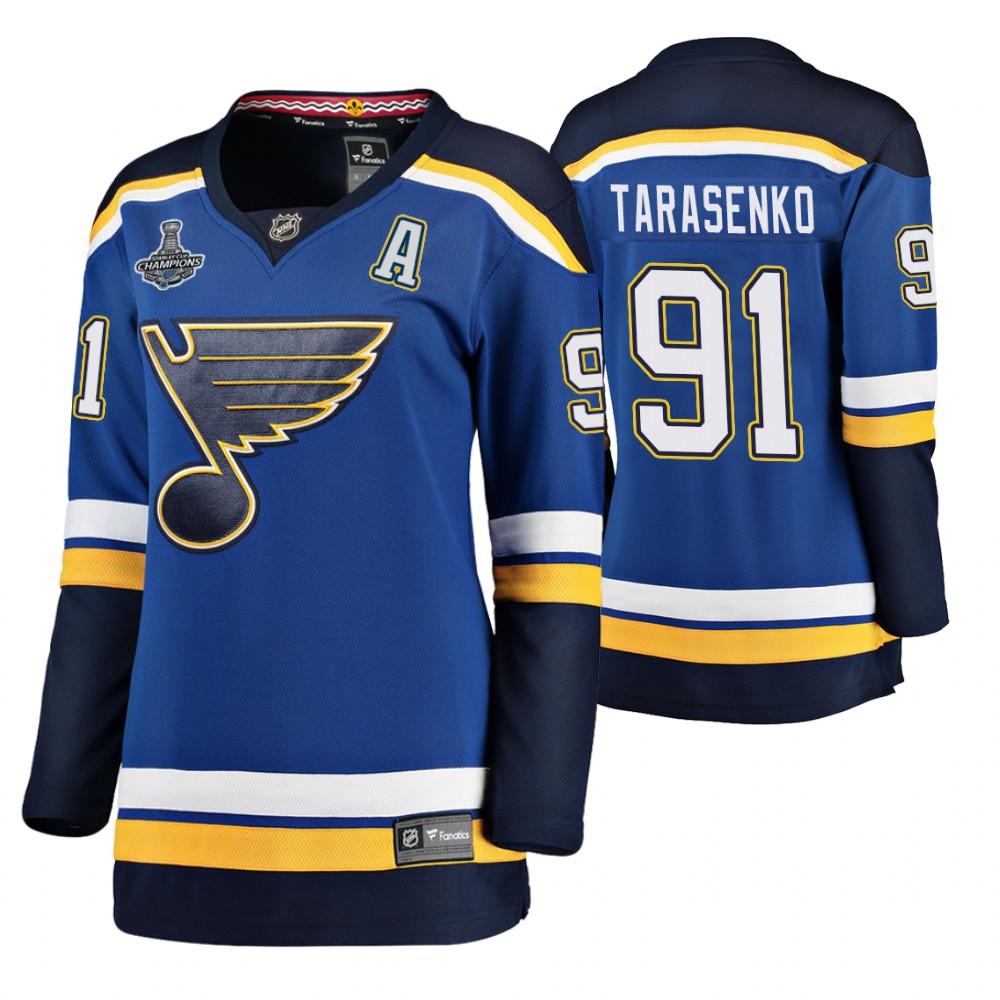 St. Louis Blues Vladimir Tarasenko Blue 2019 Stanley Cup Champions Home Women's Jersey