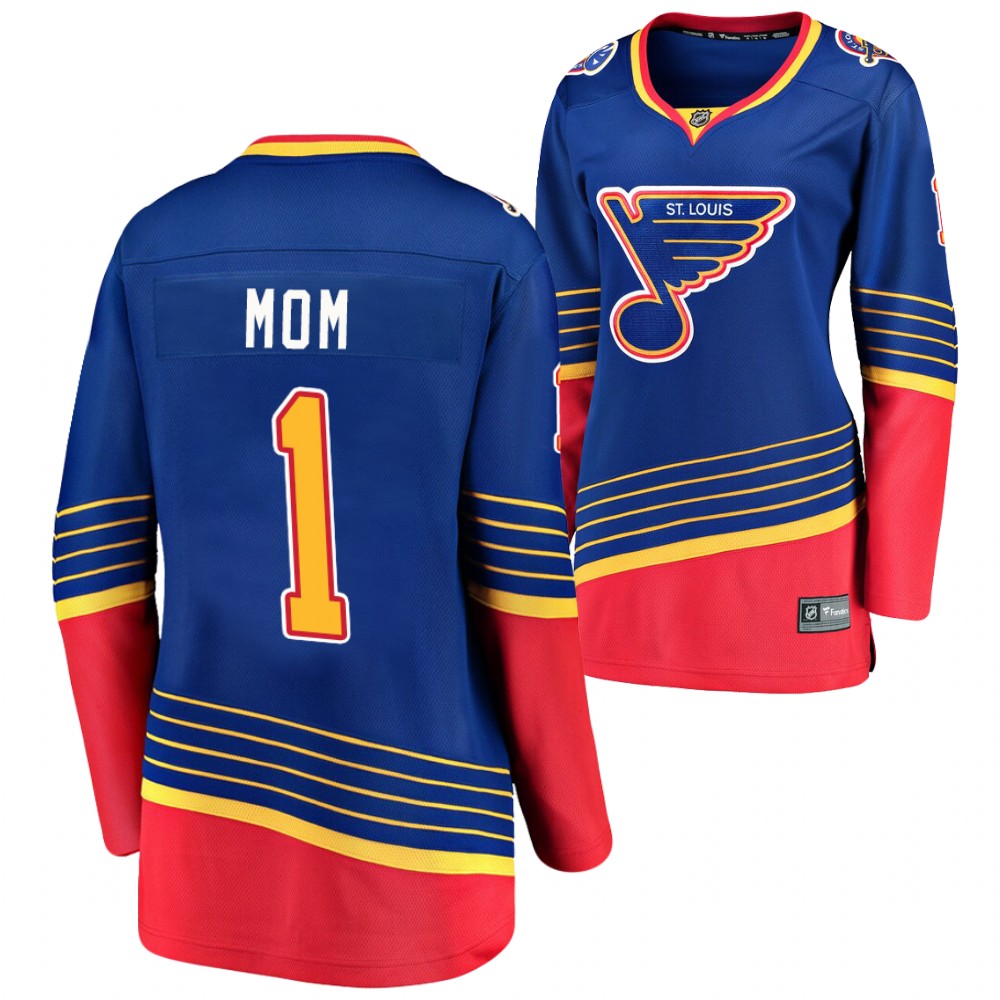 St. Louis Blues Women Royal NO.1 Mom Jersey