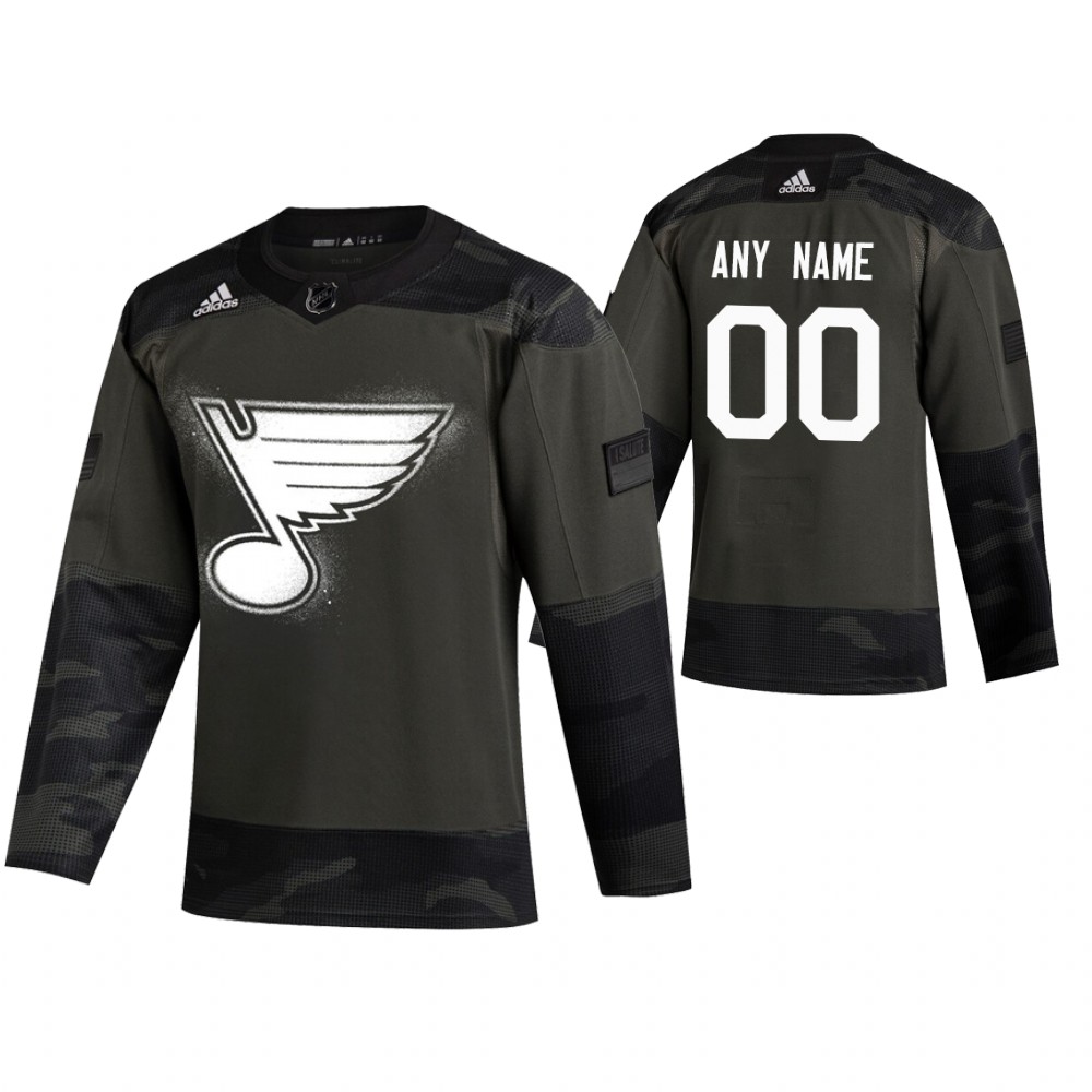 St. Louis Blues hockey Camo 2019 Veterans Day Jersey Custom