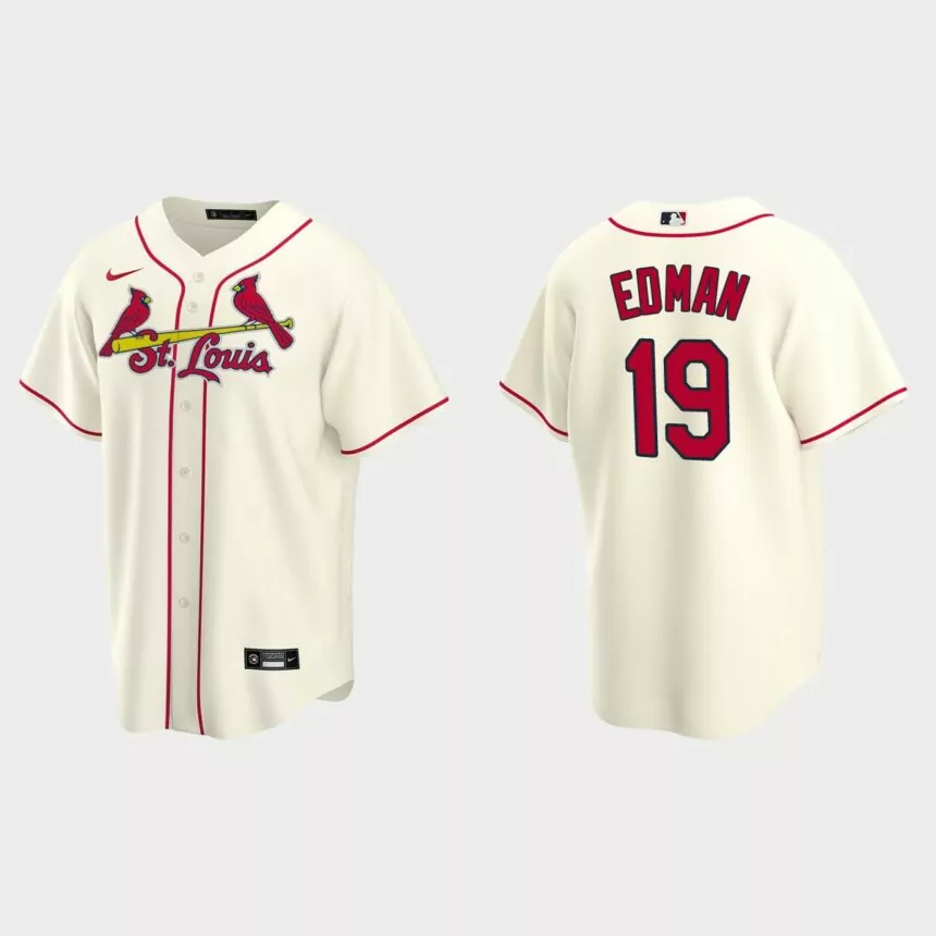 St. Louis Cardinals #19 Tommy Edman Replica Alternate Jersey – Cream