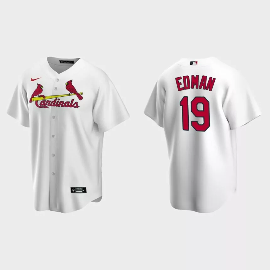 St. Louis Cardinals #19 Tommy Edman Replica Home Jersey – White