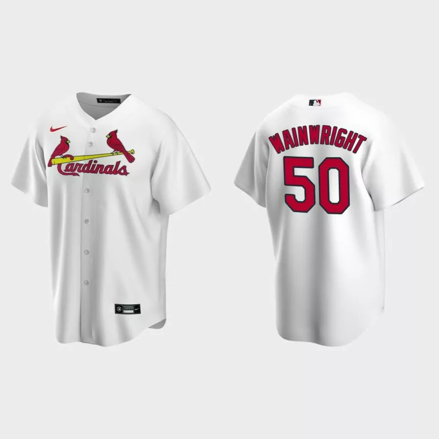 St. Louis Cardinals #50 Adam Wainwright Replica Home Jersey – White