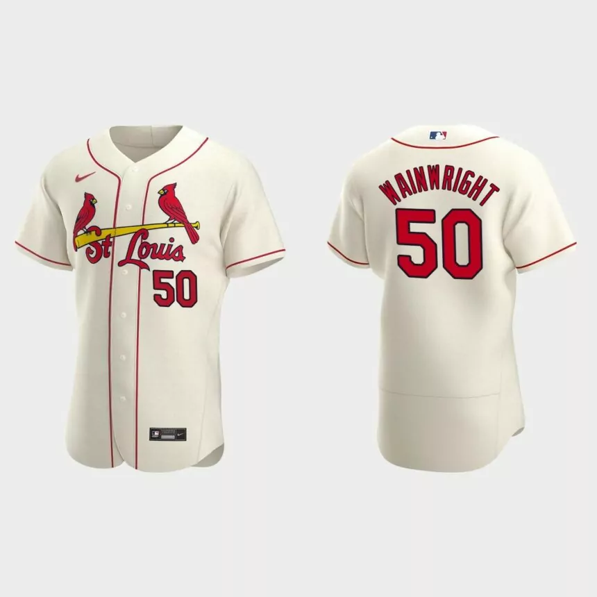 St. Louis Cardinals Adam Wainwright #50 Cream Authentic 2020 Alternate Jersey