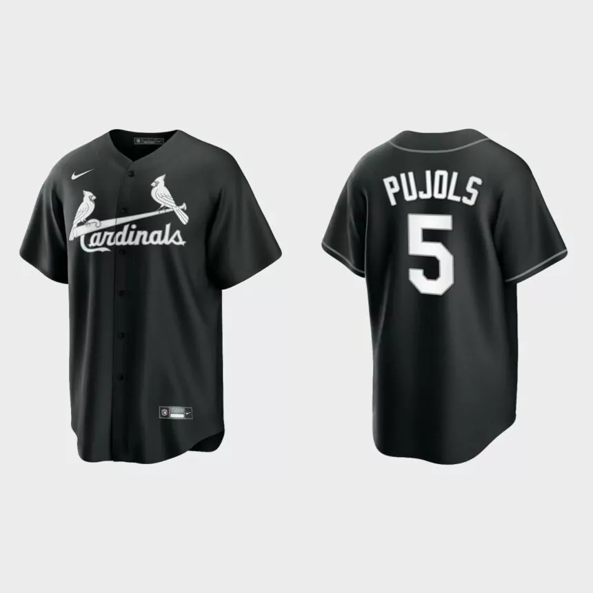 St. Louis Cardinals Albert Pujols Replica Official Jersey – Black White