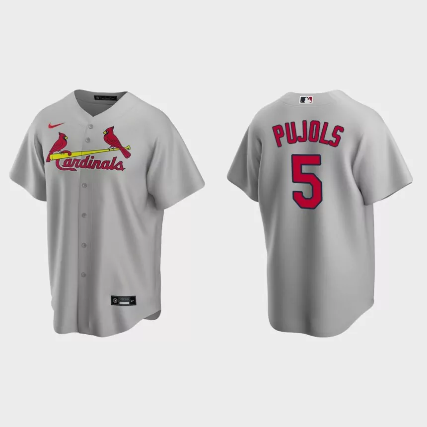 St. Louis Cardinals Albert Pujols Replica Road Jersey – Gray