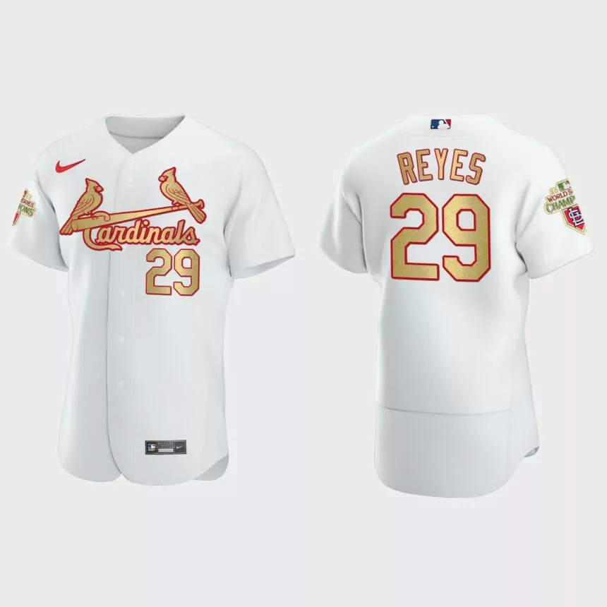 St. Louis Cardinals Alex Reyes White Gold 2011 World Series Champions Jersey