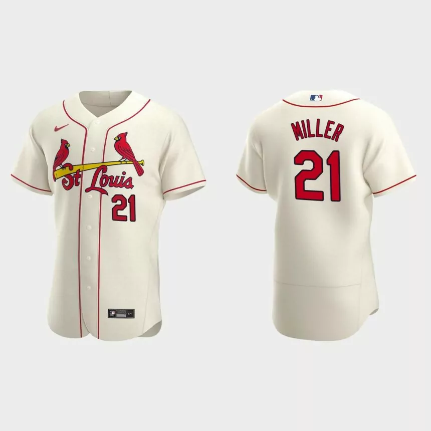 St. Louis Cardinals Andrew Miller #21 Cream Authentic 2020 Alternate Jersey