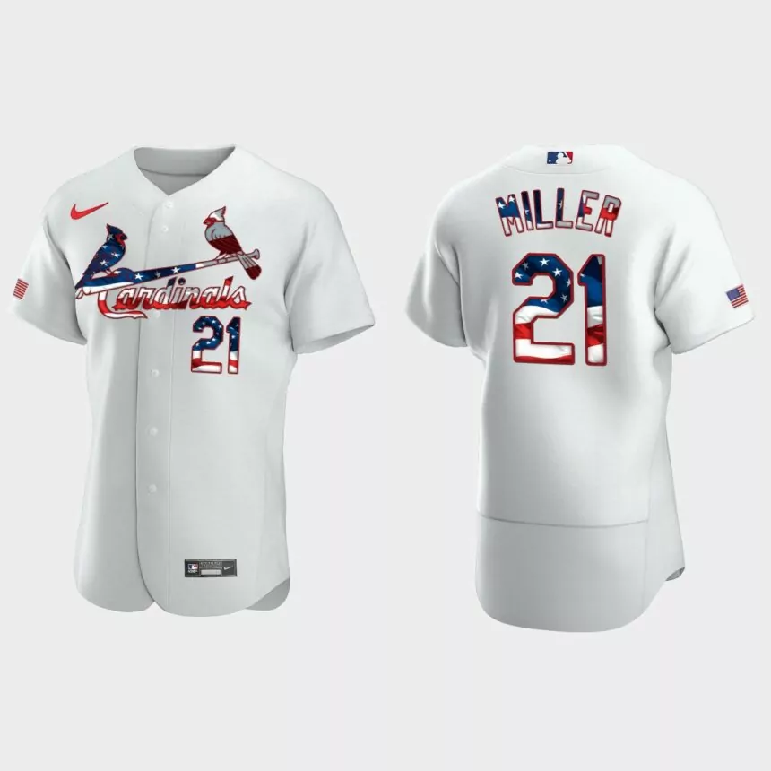 St. Louis Cardinals Andrew Miller 2020 Stars & Stripes 4th of July Jersey – White