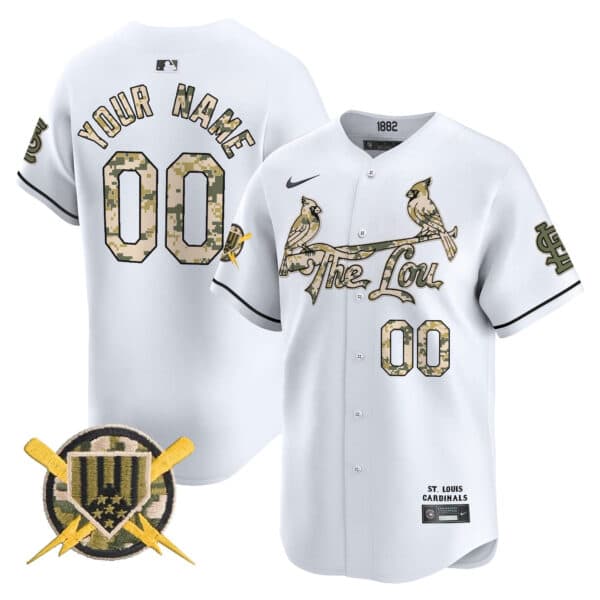 St. Louis Cardinals Armed Forces Day Vapor Premier Limited Custom    Jersey – All Stitched
