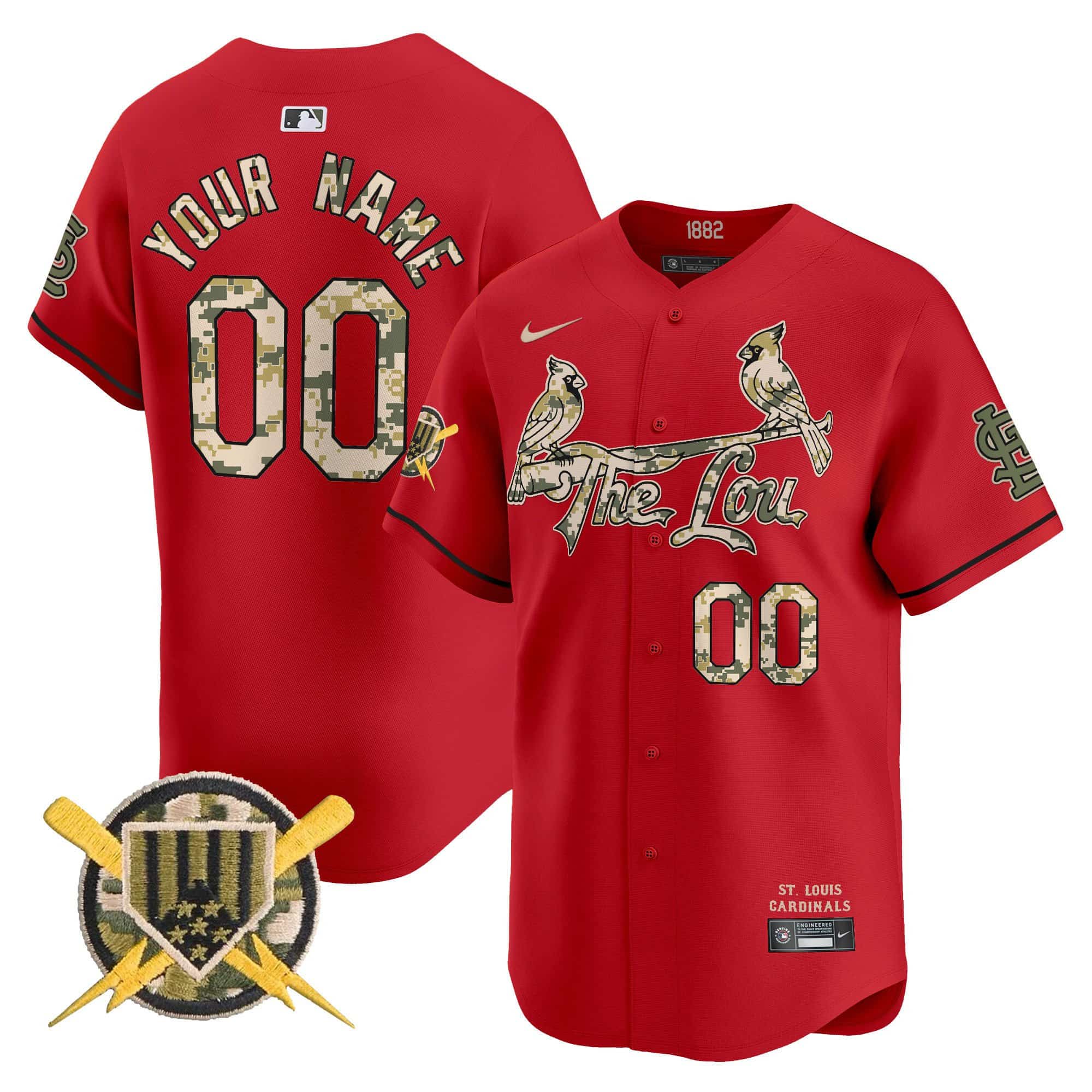 St. Louis Cardinals Armed Forces Day Vapor Premier Limited Custom   Jersey – All Stitched
