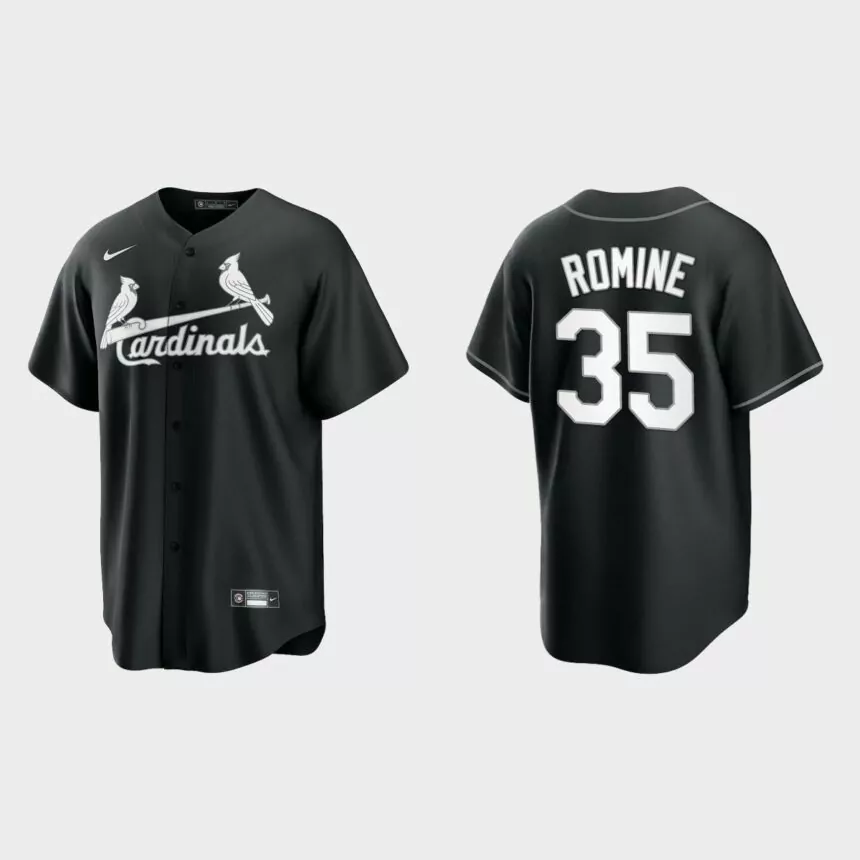 St. Louis Cardinals Austin Romine Replica Official Jersey – Black White
