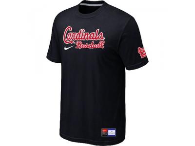 St. Louis Cardinals Black NEW Short Sleeve Practice T-Shirt