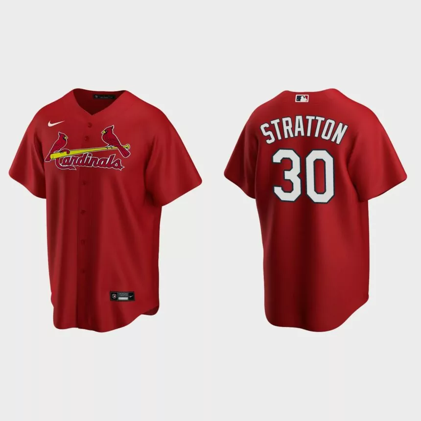 St. Louis Cardinals Chris Stratton Replica Alternate Jersey – Red