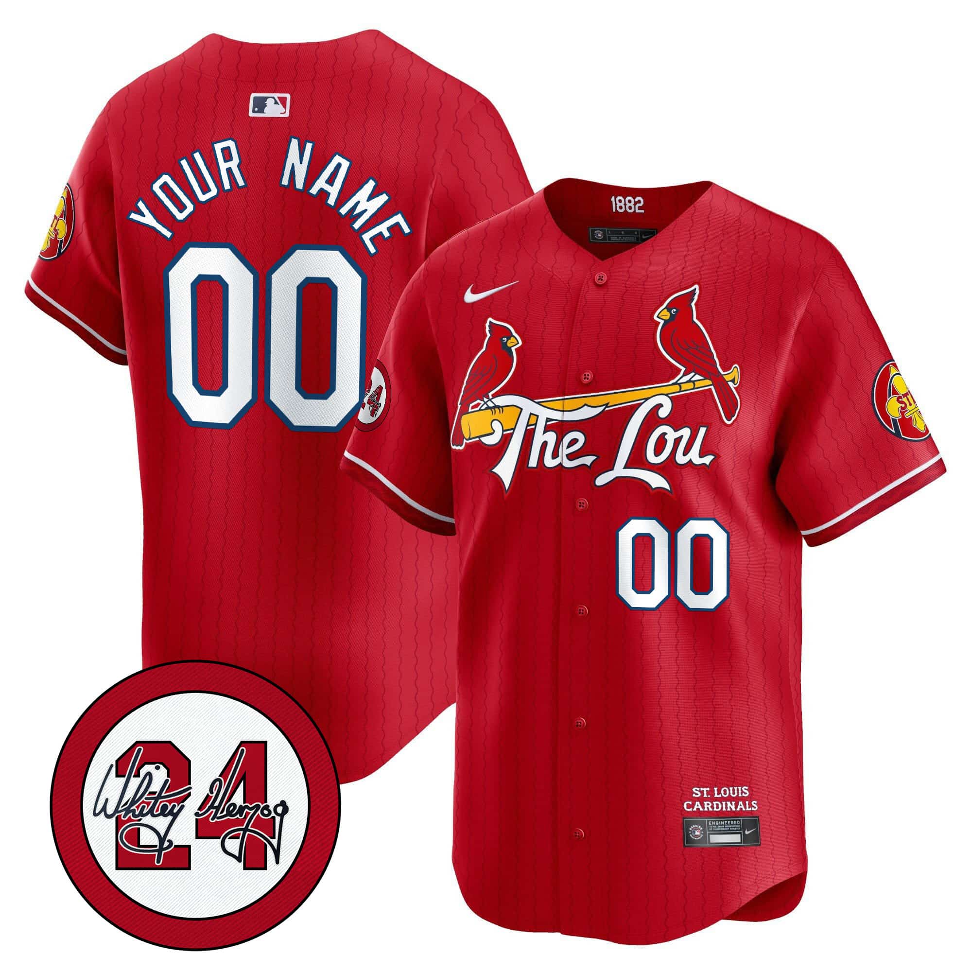 St. Louis Cardinals City Connect Whitey Herzog . Patch Vapor Premier Limited Custom Jersey – All Stitched