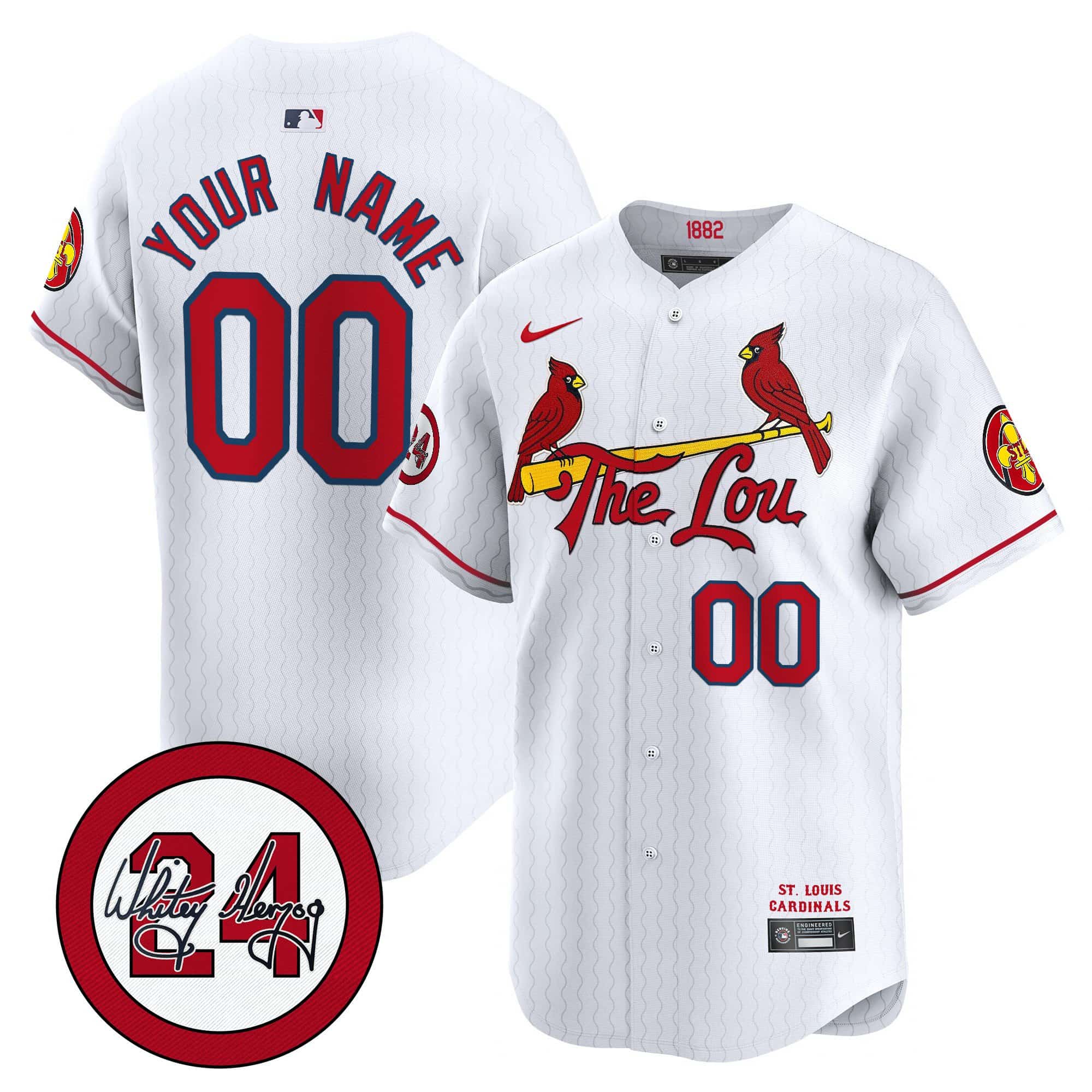 St. Louis Cardinals City Connect Whitey Herzog Patch Vapor Premier Limited  Custom Jersey –  All Stitched