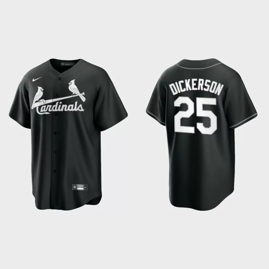 St. Louis Cardinals Corey Dickerson Replica Official Jersey – Black White