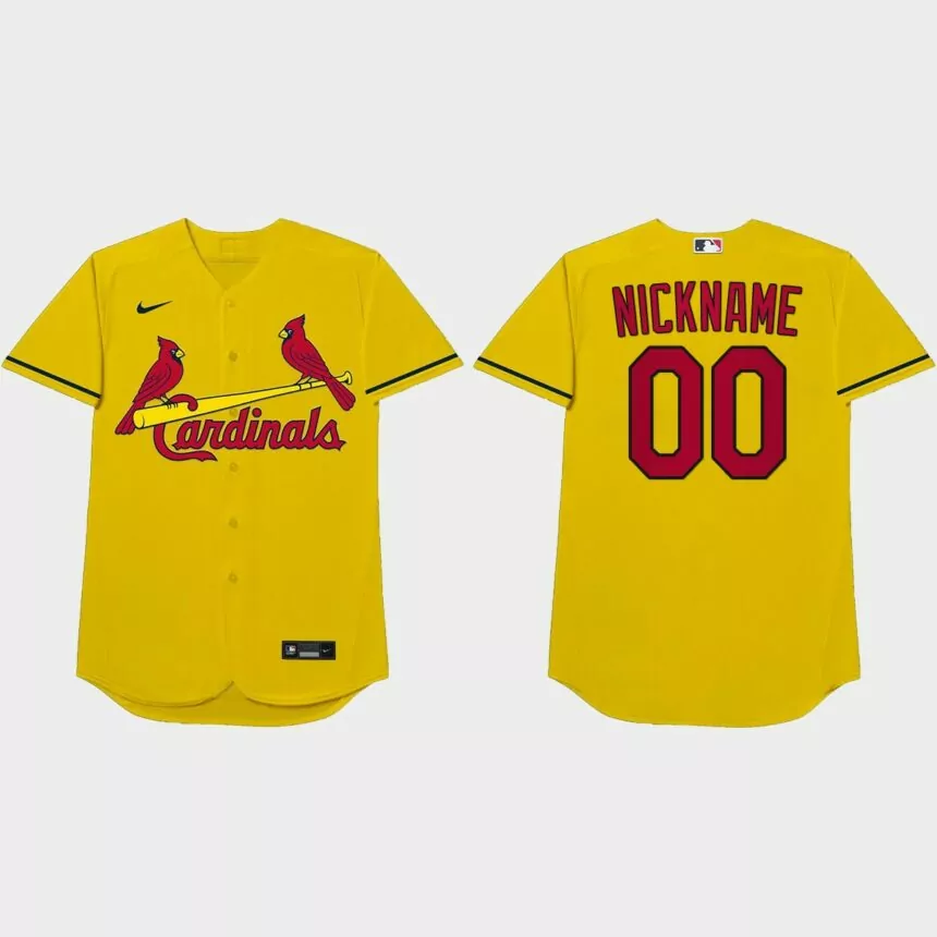 St. Louis Cardinals Custom 2021 Players’ Weekend Nickname Jersey – Gold