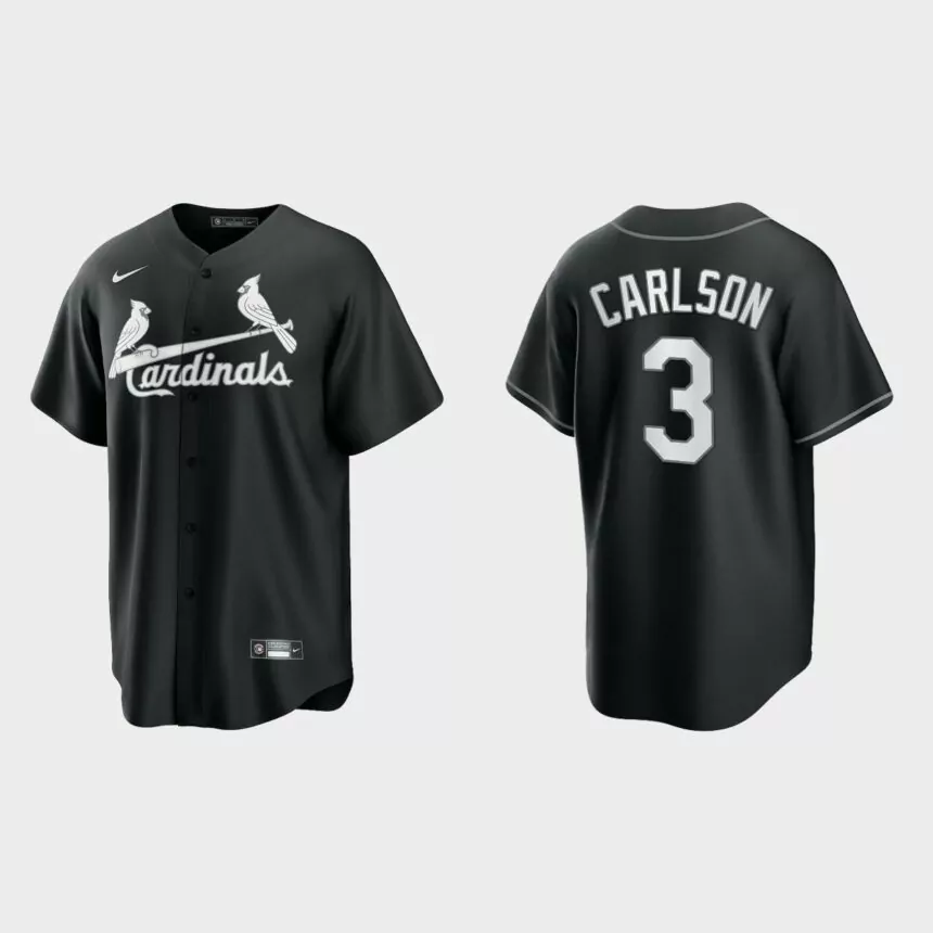 St. Louis Cardinals Dylan Carlson 2021 All Black Fashion Replica Jersey – Black White