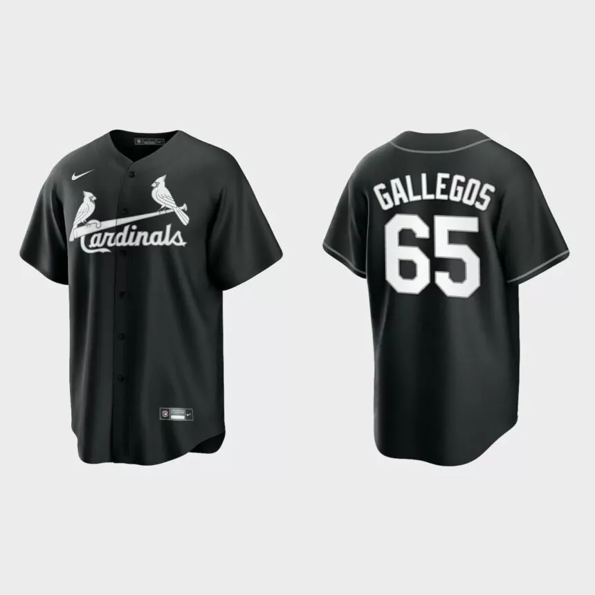 St. Louis Cardinals Giovanny Gallegos Replica Official Jersey – Black White
