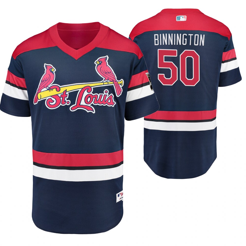 St. Louis Cardinals Jordan Binnington Navy Crossover St. Louis Cardinals Flex Base Jersey