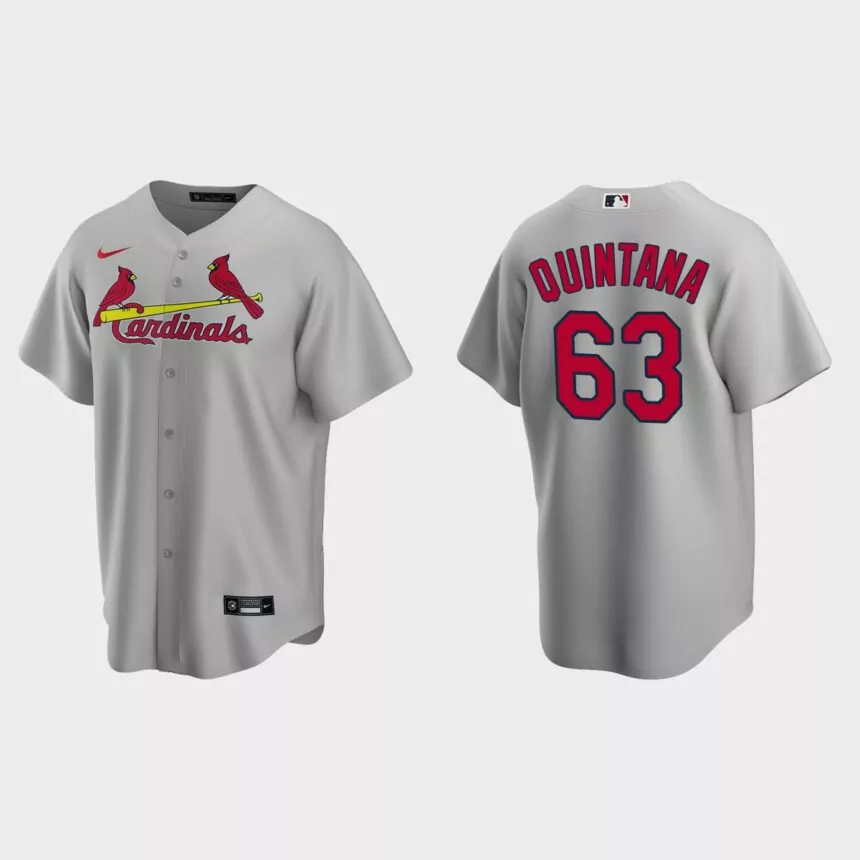 St. Louis Cardinals Jose Quintana Replica Road Jersey – Gray