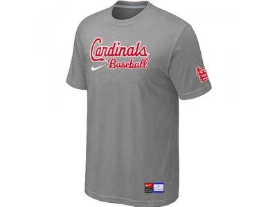 St. Louis Cardinals L.Grey NEW Short Sleeve Practice T-Shirt