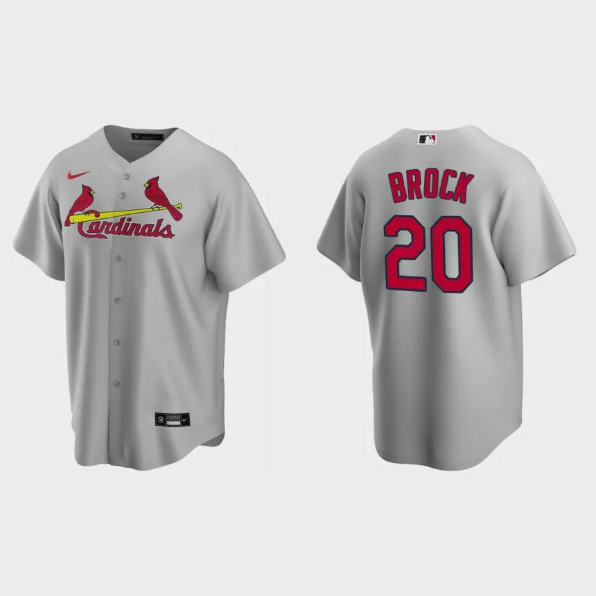 St. Louis Cardinals Lou Brock Road Replica Team Jersey – Gray