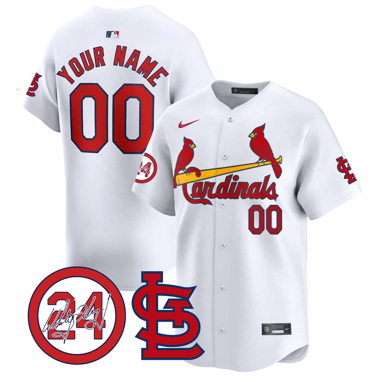 St. Louis Cardinals Memorial Vapor Premier Limited Custom Jersey   – All Stitched