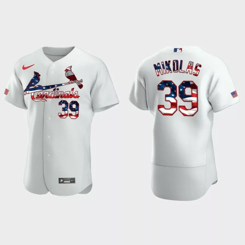 St. Louis Cardinals Miles Mikolas 2020 Stars & Stripes 4th of July Jersey – White