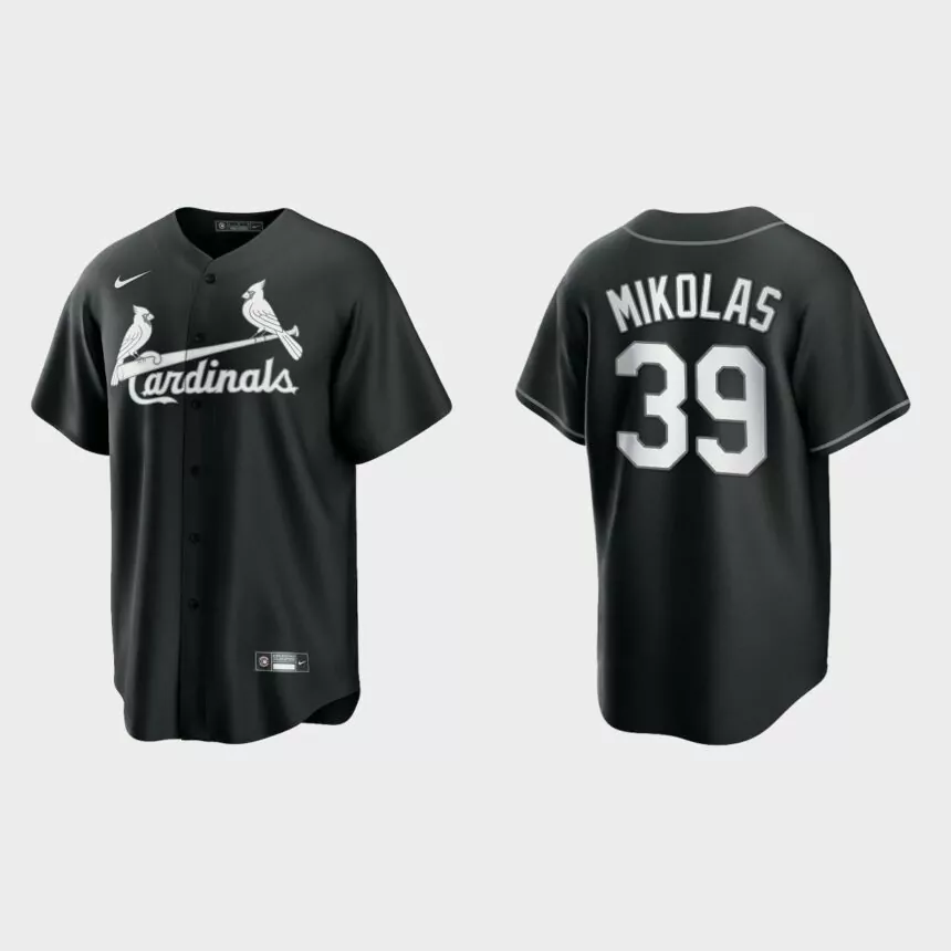 St. Louis Cardinals Miles Mikolas 2021 All Black Fashion Replica Jersey – Black White