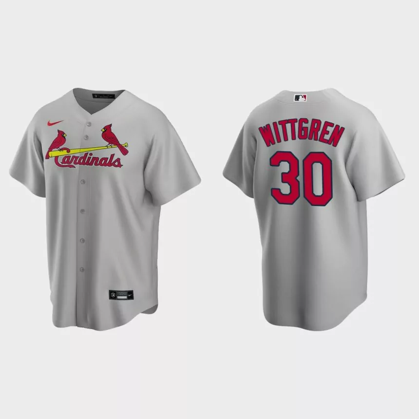 St. Louis Cardinals Nick Wittgren Replica Road Jersey – Gray