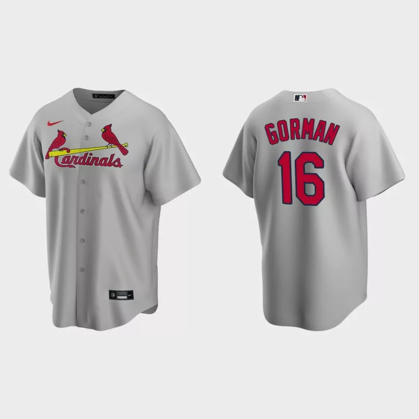 St. Louis Cardinals Nolan Gorman Replica Road Jersey – Gray