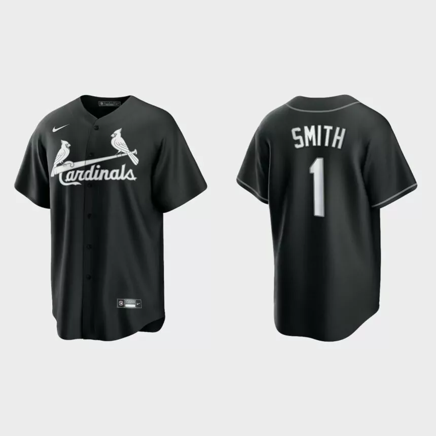 St. Louis Cardinals Ozzie Smith 2021 All Black Fashion Replica Jersey – Black White