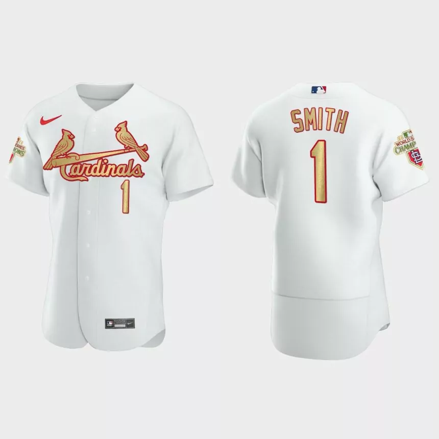 St. Louis Cardinals Ozzie Smith White Gold 2011 World Series Champions Jersey