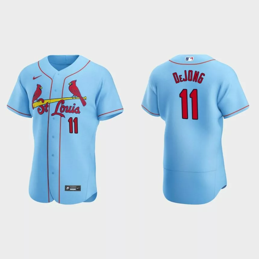 St. Louis Cardinals Paul DeJong #11 Light Blue Authentic 2020 Alternate Jersey