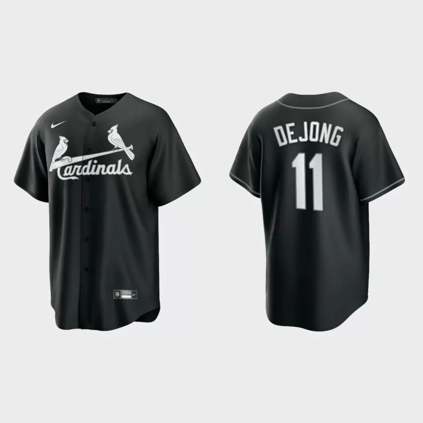 St. Louis Cardinals Paul DeJong 2021 All Black Fashion Replica Jersey – Black White