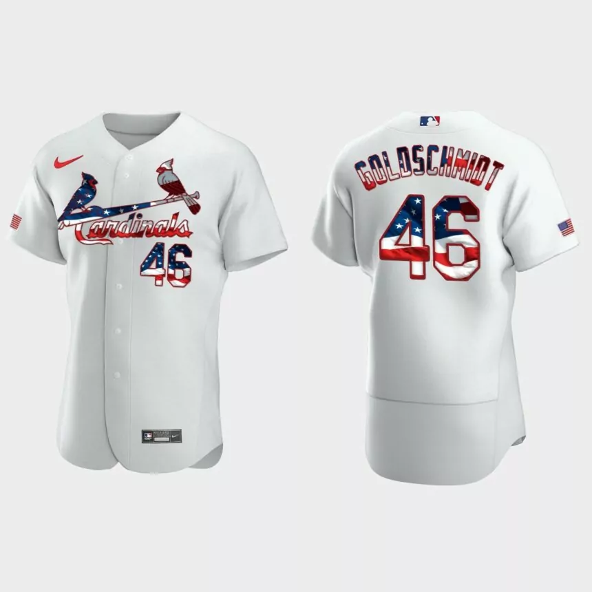 St. Louis Cardinals Paul Goldschmidt 2020 Stars & Stripes 4th of July Jersey – White