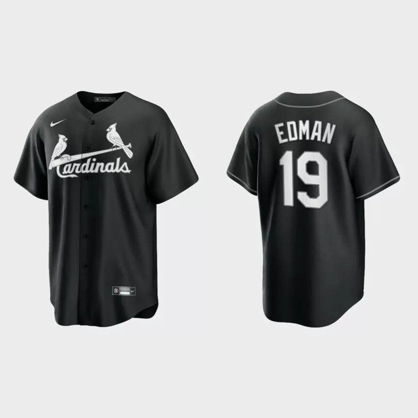 St. Louis Cardinals Tommy Edman 2021 All Black Fashion Replica Jersey – Black White