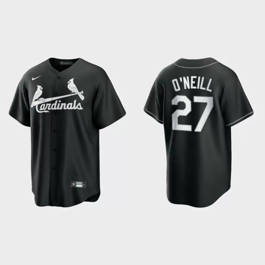 St. Louis Cardinals Tyler O’Neill 2021 All Black Fashion Replica Jersey – Black White