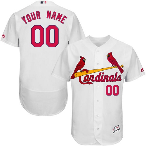 St. Louis Cardinals White Men's Customized Flexbase Jersey