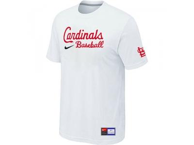 St. Louis Cardinals White NEW Short Sleeve Practice T-Shirt