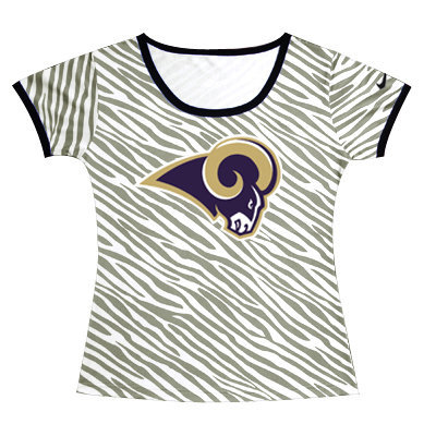 St. Louis Rams Sideline Legend Authentic Logo women Zebra stripes T-shirt