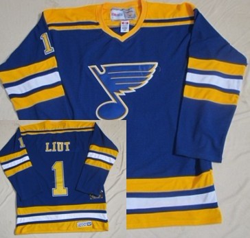 St.Louis Blues #1 Mike Liut Blue Throwback CCM Jersey Stitched