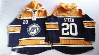 St.Louis Blues #20 Alexander Steen Navy Blue Gold Sawyer Hooded Sweatshirt Stitched NHL Jersey