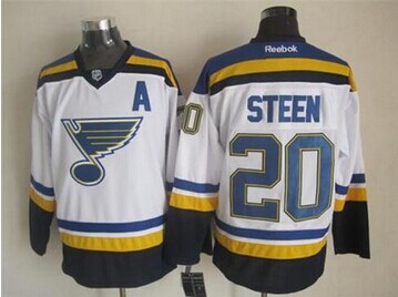 St.Louis Blues #20 Alexander Steen White New Road Stitched NHL Jersey