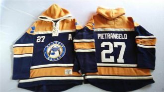 St.Louis Blues #27 Alex Pietrangelo Navy Blue Gold Sawyer Hooded Sweatshirt Stitched NHL Jersey