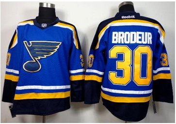 St.Louis Blues #30 Martin Brodeur Light Blue Home Stitched NHL Jersey