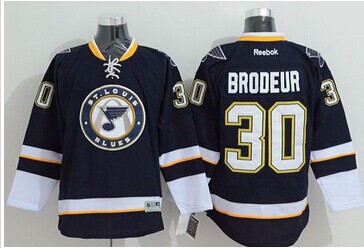 St.Louis Blues #30 Martin Brodeur Navy Blue Third Stitched NHL Jersey